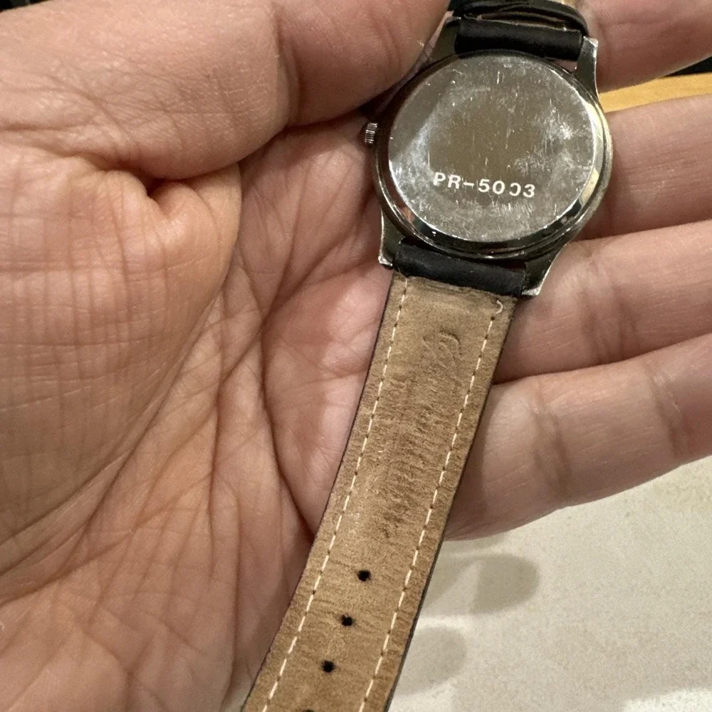 Working Vtg Fossil Super Bowl XXXIV Mens Watch 2000 Limited Edition 33mm Fit 7.5
